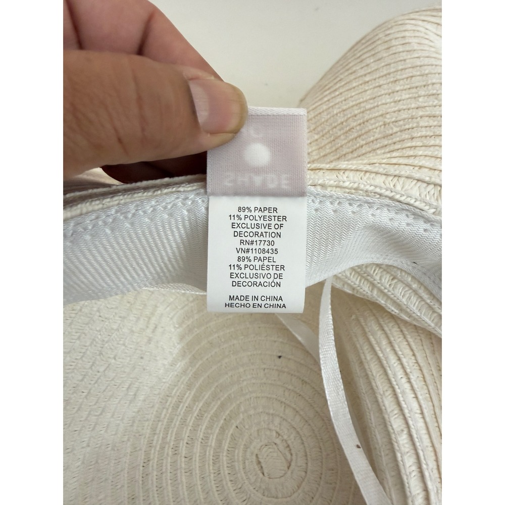 Shade & Shore Cream Off White Floppy Straw Sun Hat Wide Brim Beach Summer Hat - Picture 6 of 6